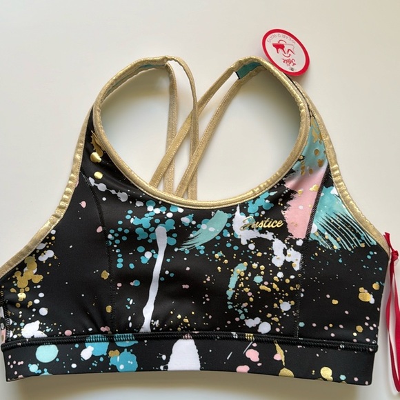 JUSTICE. Girls Metallic Reversible Athletic Sports Bra. Size XL. 16/18. - Picture 3 of 9